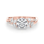 LUMEO Round Solitaire Diamond Engagement Ring Set in 18k Solid Rose Gold 