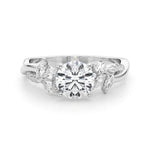 LUMEO Round Solitaire Diamond Engagement Ring Set in Platinum 