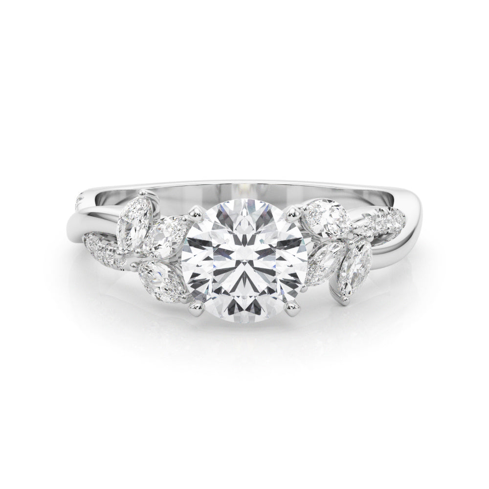 LUMEO Round Solitaire Diamond Engagement Ring Set in Platinum 