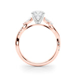 LUMEO Round Solitaire Diamond Engagement Ring Side View in 18k Solid Rose Gold 