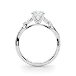 LUMEO Round Solitaire Diamond Engagement Ring Side View in Platinum 