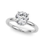 LUMEO Round Hidden Halo Diamond Engagement Ring Front View in Platinum 