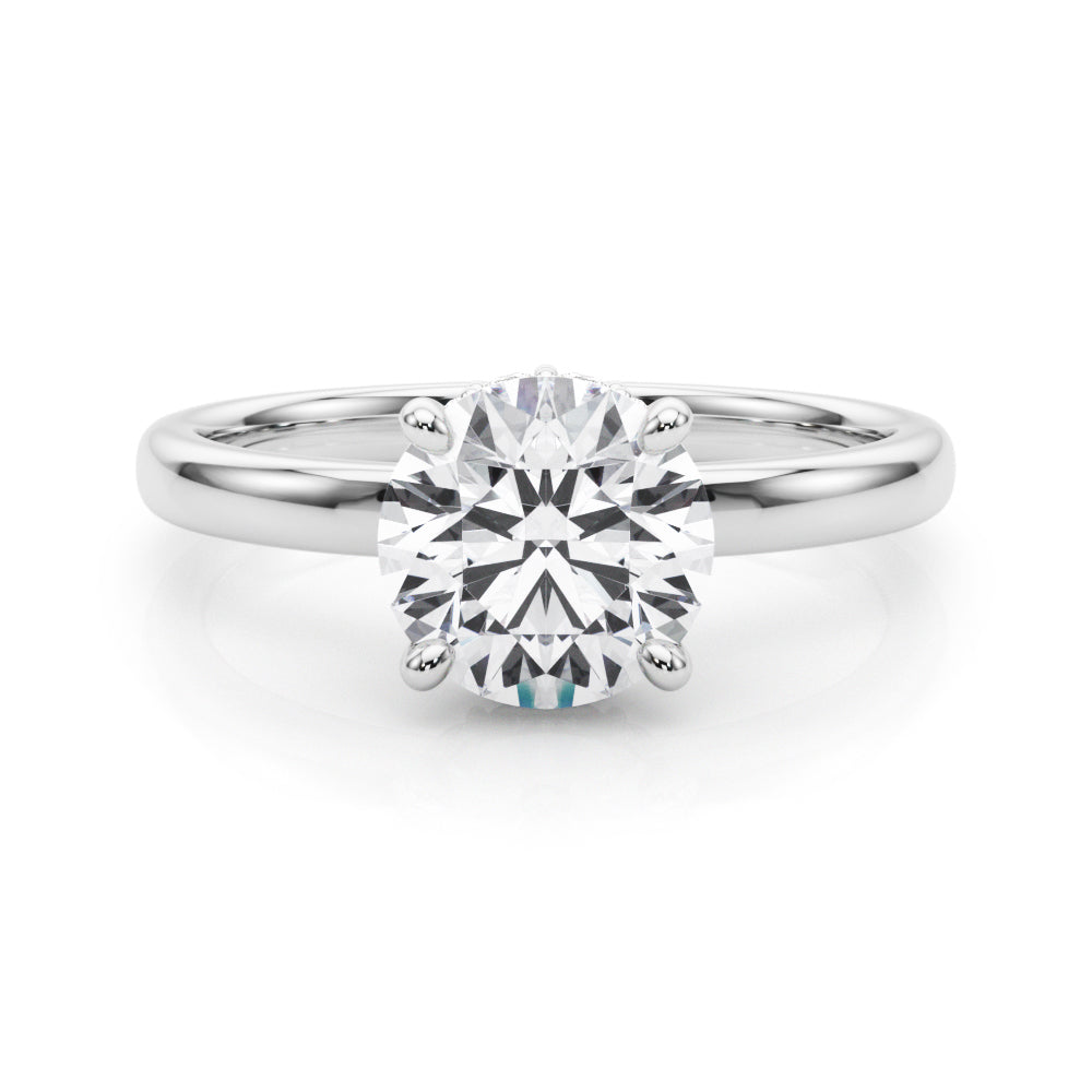 LUMEO Round Hidden Halo Diamond Engagement Ring Set in Platinum 