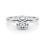 LUMEO Round Hidden Halo Diamond Engagement Ring Set in Platinum 