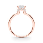 LUMEO Round Hidden Halo Diamond Engagement Ring Side View in 18k Solid Rose Gold 