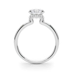 LUMEO Round Hidden Halo Diamond Engagement Ring Side View in Platinum 