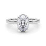 LUMEO Oval Hidden Halo Diamond Engagement Ring Set in Platinum 