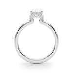 LUMEO Oval Hidden Halo Diamond Engagement Ring Side View in Platinum 