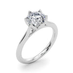 LUMEO Round Solitaire Diamond Engagement Ring Angle View in Platinum 