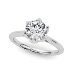 LUMEO Round Solitaire Diamond Engagement Ring Front View in Platinum 