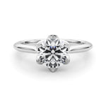 LUMEO Round Solitaire Diamond Engagement Ring Set in Platinum 
