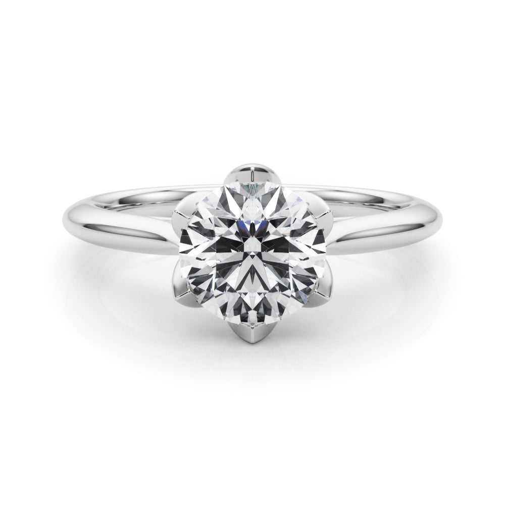 LUMEO Round Solitaire Diamond Engagement Ring Set in Platinum 