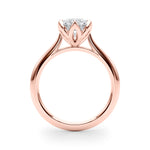 LUMEO Round Solitaire Diamond Engagement Ring Side View in 18k Solid Rose Gold 