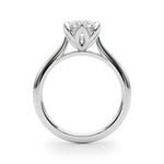 LUMEO Round Solitaire Diamond Engagement Ring Side View in Platinum 