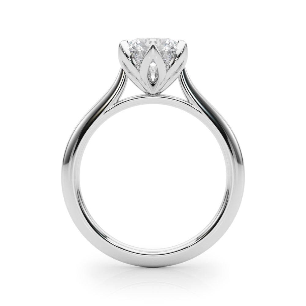 LUMEO Round Solitaire Diamond Engagement Ring Side View in Platinum 
