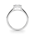 LUMEO Asscher Bezel Diamond Engagement Ring Side View in Platinum 