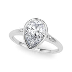 LUMEO Pear Bezel Diamond Engagement Ring Front View in Platinum 