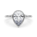 LUMEO Pear Bezel Diamond Engagement Ring Set in Platinum 