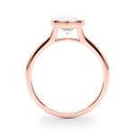 LUMEO Pear Bezel Diamond Engagement Ring Side View in 18k Solid Rose Gold 