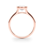 Pear Bezel Diamond Engagement Ring Side View in 18k Solid Rose Gold 