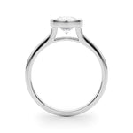 Pear Bezel Diamond Engagement Ring Side View in Platinum or 18k Solid White Gold 