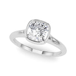 LUMEO Cushion Bezel Diamond Engagement Ring Front View in Platinum 