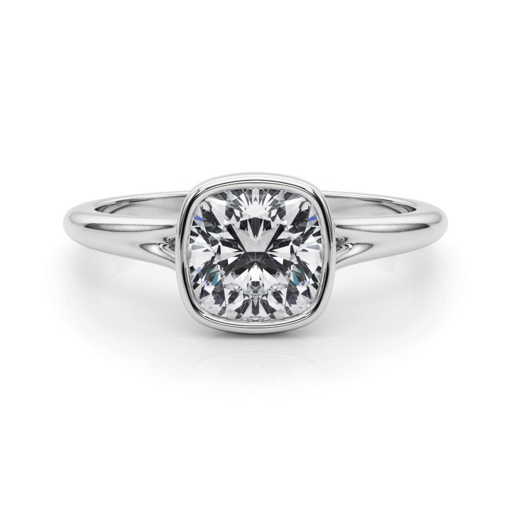 LUMEO Cushion Bezel Diamond Engagement Ring Set in Platinum 