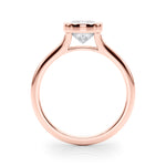 LUMEO Cushion Bezel Diamond Engagement Ring Side View in 18k Solid Rose Gold 