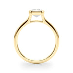LUMEO Emerald Bezel Diamond Engagement Ring Side View in 18k Solid Yellow Gold 