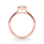 LUMEO Emerald Bezel Diamond Engagement Ring Side View in 18k Solid Rose Gold 