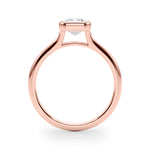 Emerald Bezel Diamond Engagement Ring Side View in 18k Solid Rose Gold 