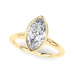 LUMEO Marquise Bezel Diamond Engagement Ring Front View in 18k Solid Yellow Gold 