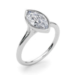 LUMEO Marquise Bezel Diamond Engagement Ring Angle View in Platinum 