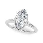 LUMEO Marquise Bezel Diamond Engagement Ring Front View in Platinum 