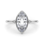 LUMEO Marquise Bezel Diamond Engagement Ring Set in Platinum 