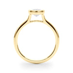 LUMEO Marquise Bezel Diamond Engagement Ring Side View in 18k Solid Yellow Gold 