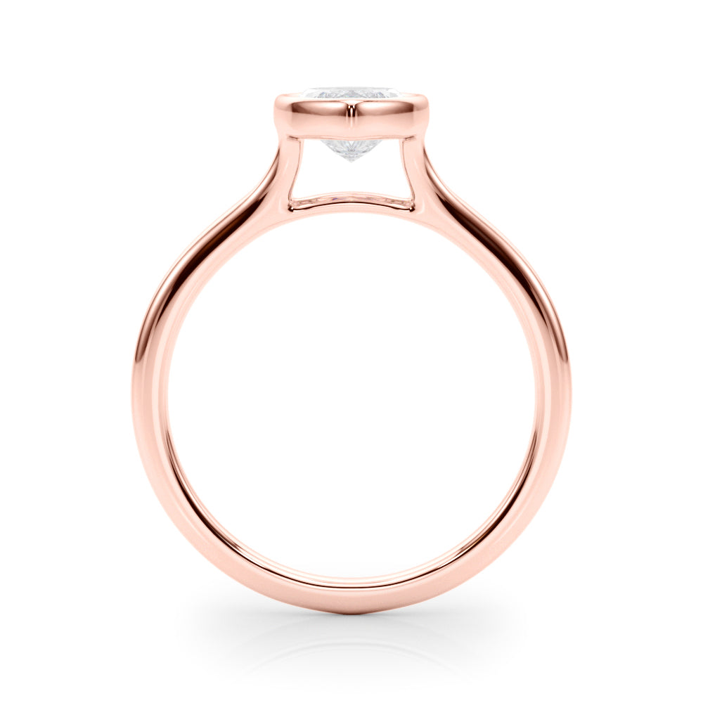 LUMEO Marquise Bezel Diamond Engagement Ring Side View in 18k Solid Rose Gold 