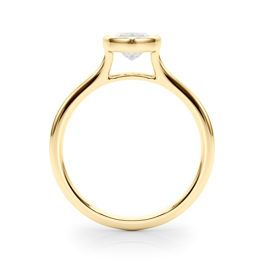 Marquise Bezel Diamond Engagement Ring Side View in 18k Solid Yellow Gold 