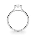 Marquise Bezel Diamond Engagement Ring Side View in Platinum or 18k Solid White Gold 