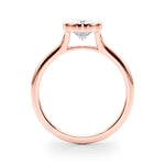 LUMEO Oval Bezel Diamond Engagement Ring Side View in 18k Solid Rose Gold 