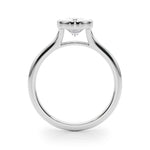 LUMEO Oval Bezel Diamond Engagement Ring Side View in Platinum 
