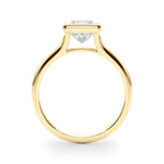 LUMEO Princess Bezel Diamond Engagement Ring Side View in 18k Solid Yellow Gold 