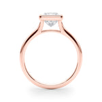 LUMEO Princess Bezel Diamond Engagement Ring Side View in 18k Solid Rose Gold 