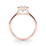 Princess Bezel Diamond Engagement Ring Side View in 18k Solid Rose Gold 