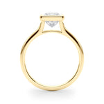 Princess Bezel Diamond Engagement Ring Side View in 18k Solid Yellow Gold 