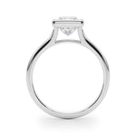 LUMEO Princess Bezel Diamond Engagement Ring Side View in Platinum 