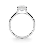 Princess Bezel Diamond Engagement Ring Side View in Platinum or 18k Solid White Gold 