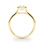 LUMEO Emerald Bezel Diamond Engagement Ring Side View in 18k Solid Yellow Gold 