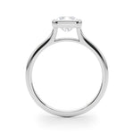 LUMEO Emerald Bezel Diamond Engagement Ring Side View in Platinum 