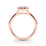 LUMEO Round Bezel Diamond Engagement Ring Side View in 18k Solid Rose Gold 